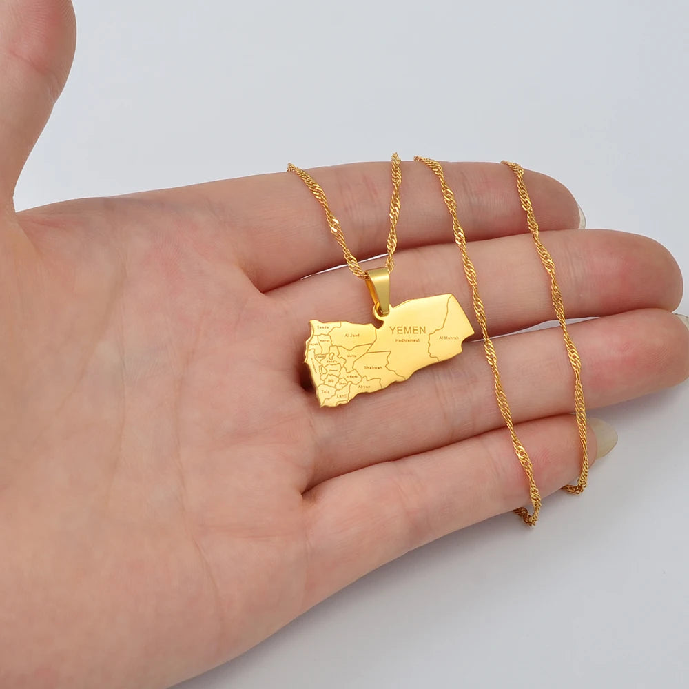 Yemen Map Necklace