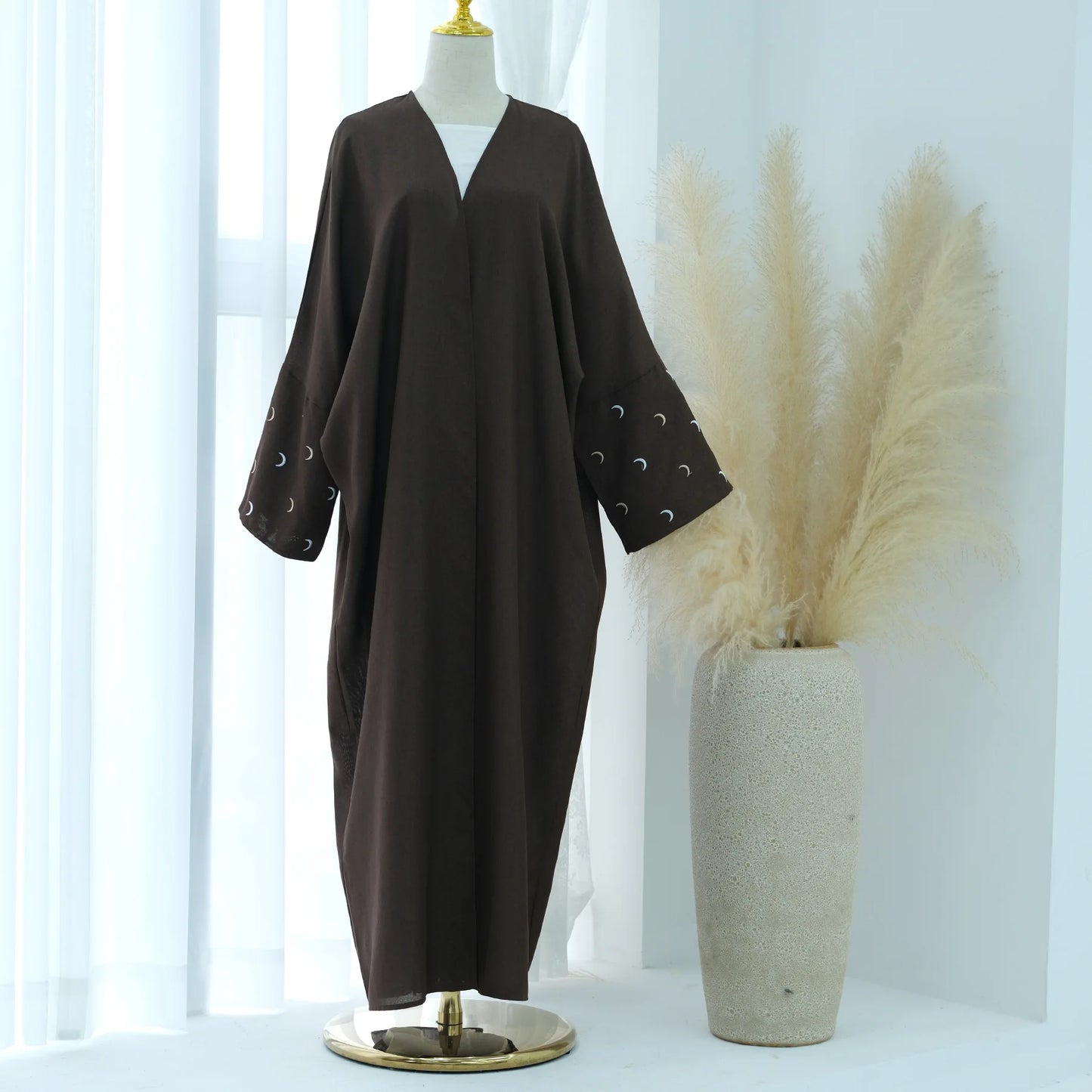 Crescent Embroidered Abaya