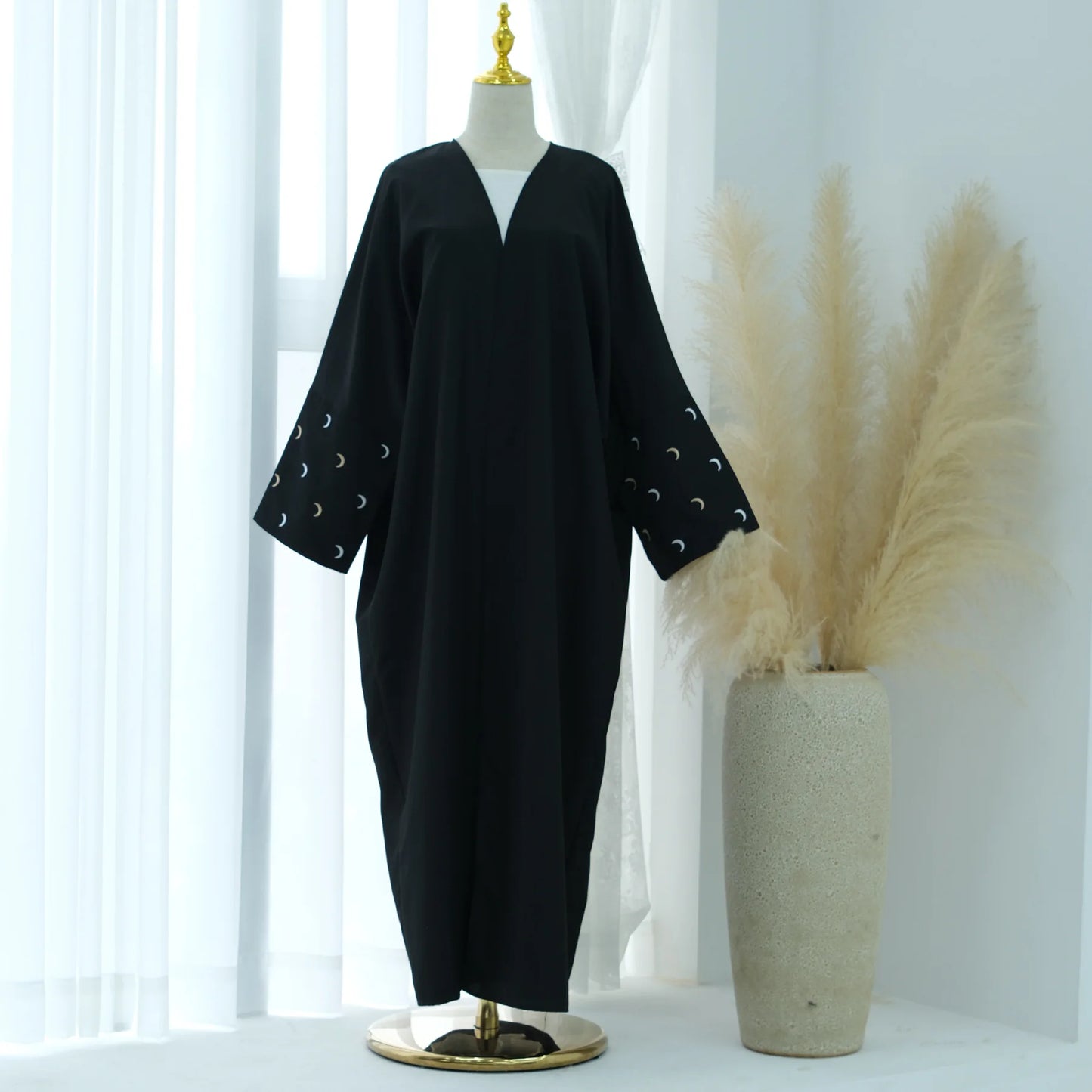 Crescent Embroidered Abaya