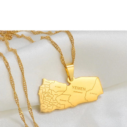 Yemen Map Necklace