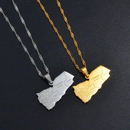 Yemen Map Necklace
