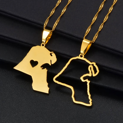 Kuwait Map Necklace