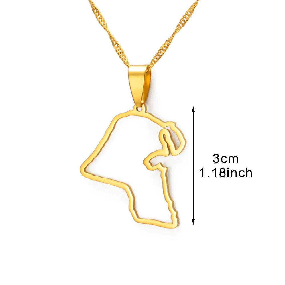 Kuwait Map Necklace