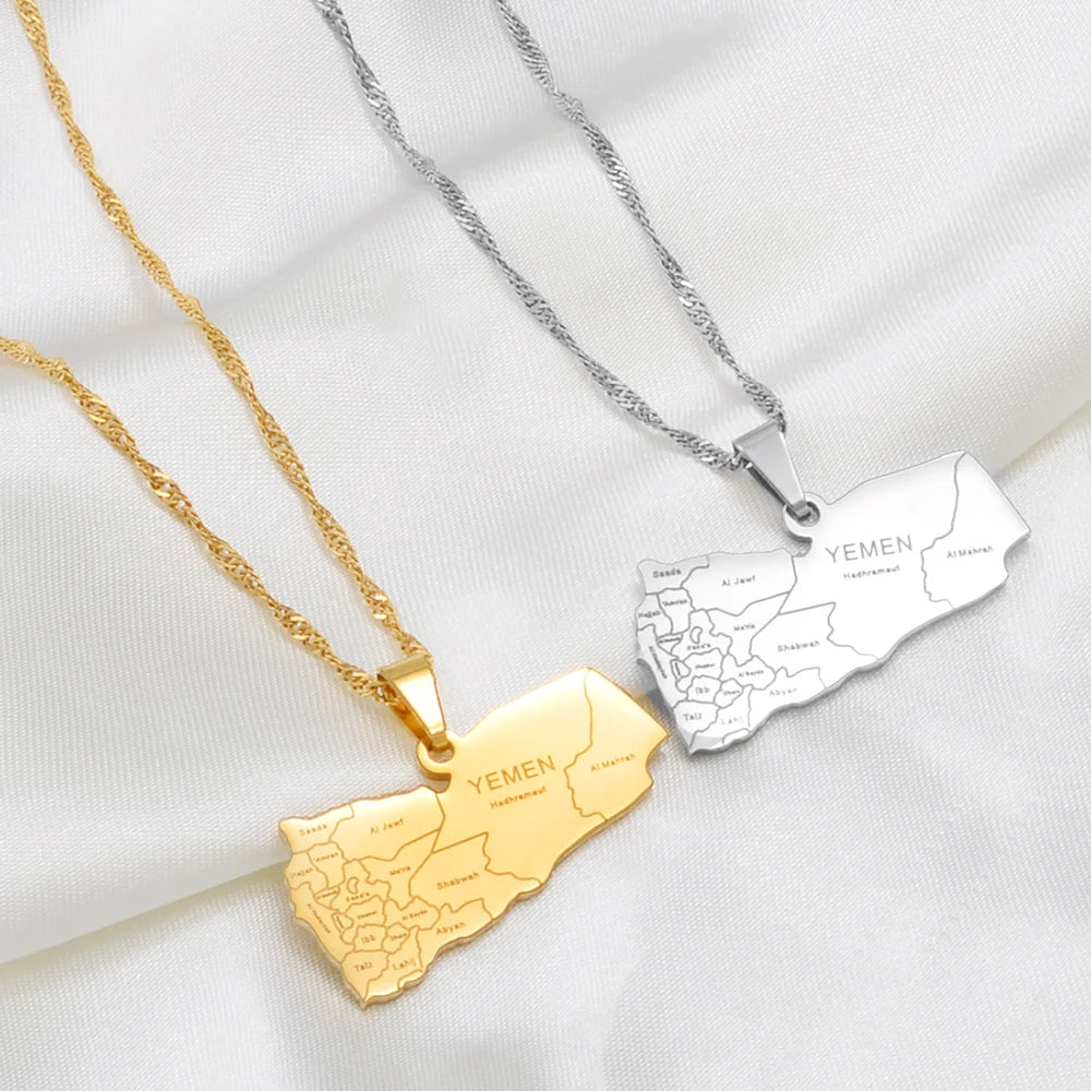 Yemen Map Necklace