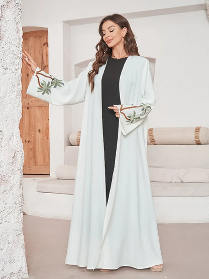 Embroidered Palm Tree Abaya