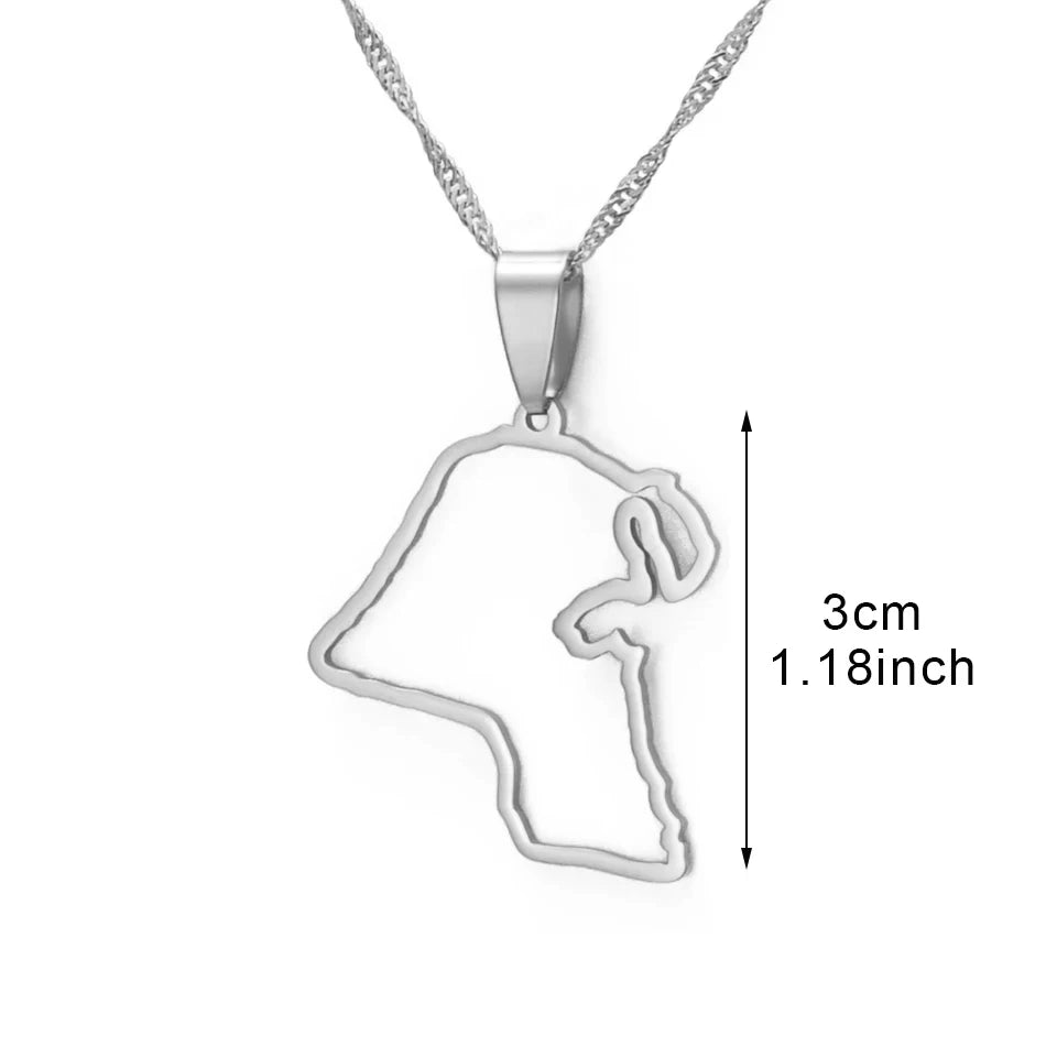 Kuwait Map Necklace