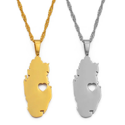 Qatar Map Necklace