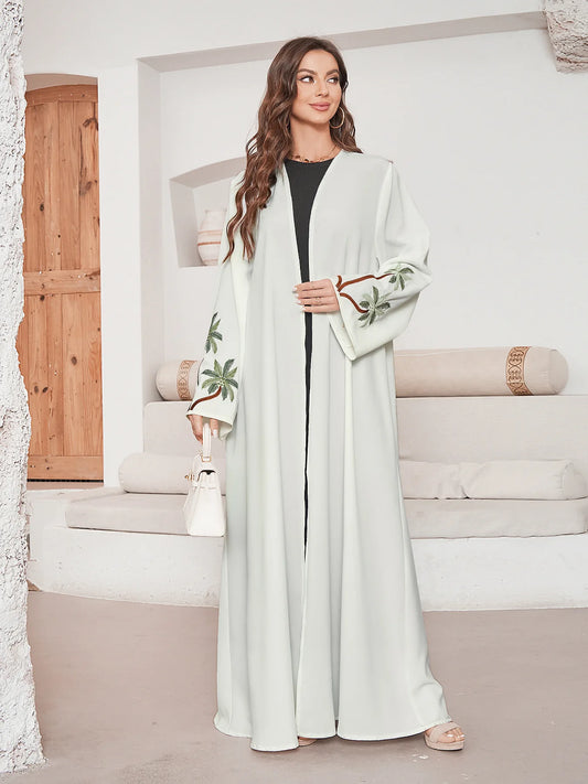 Embroidered Palm Tree Abaya